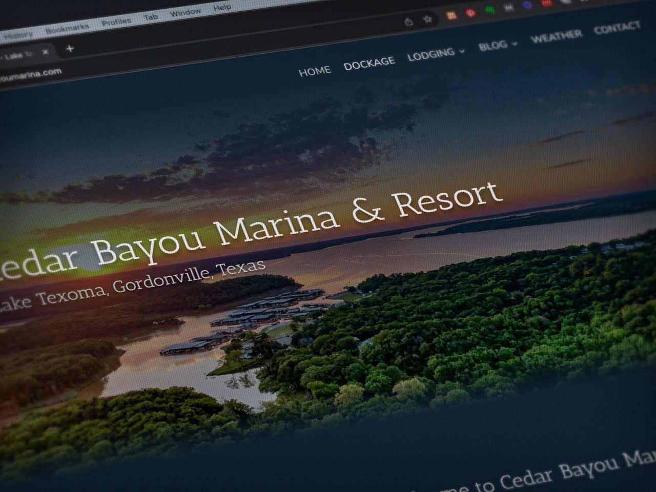 Cedar Bayou Marina website design